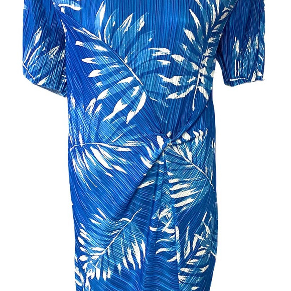 Catherine Malandrino Palm Micropleat Blue Dress - Picture 4 of 8